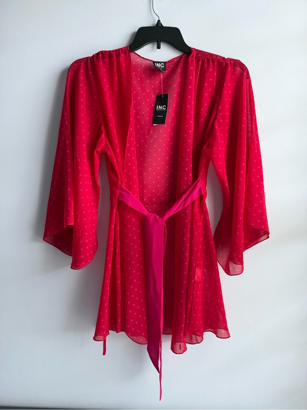 I.N.C. International Concepts Women's Red Crimson Dot Light Robe Size Small